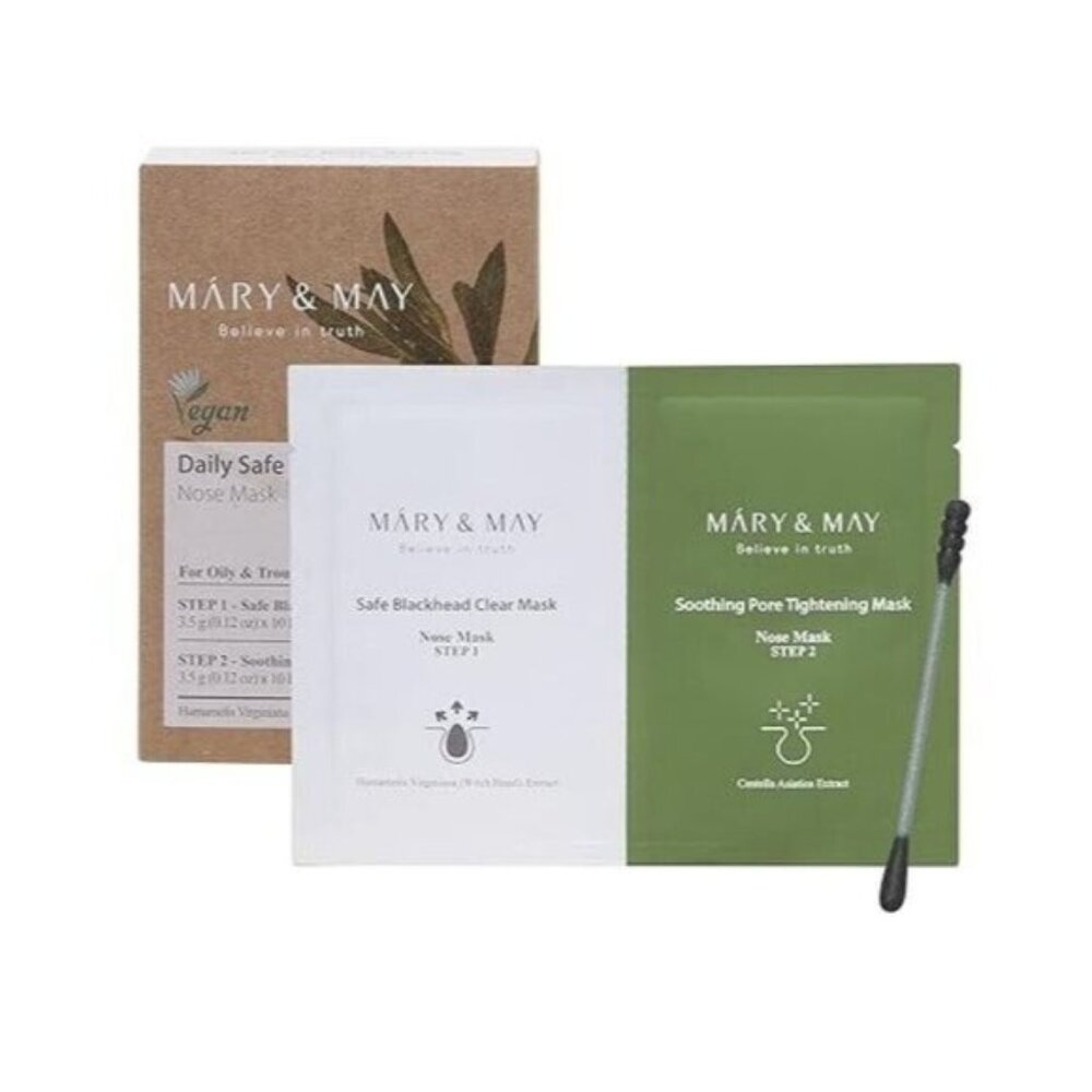 Mary & May, Daily Safe Black Head Clear Nose Mask (10EA) For Oily & Trou…